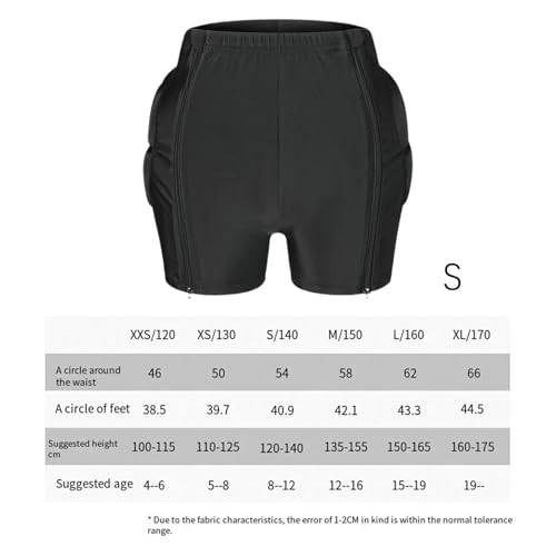 Aosekaa Kids Butt Pad shorts, shorts acolchoados protetores, protetor infantil no quadril de quadril