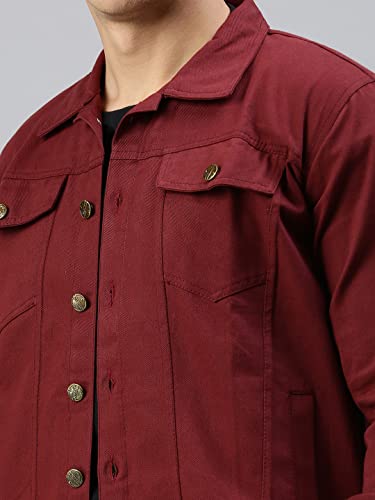 VOXATI Men's Denim Jacket kjt206xy-s Maroon S - Image 8