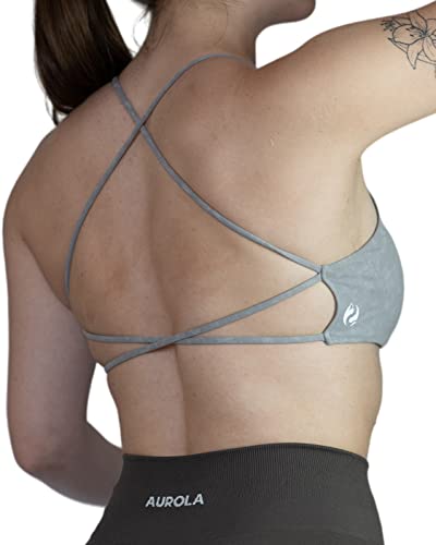 AUROLA Sujetadores Deportivos de Entrenamiento Mujer, atléticos, extraíbles, Acolchados, sin Espalda, con Tiras, Entrecruzado, Soporte Ligero, Gimnasio, Fitness, Yoga, Sujetador Corto Cover