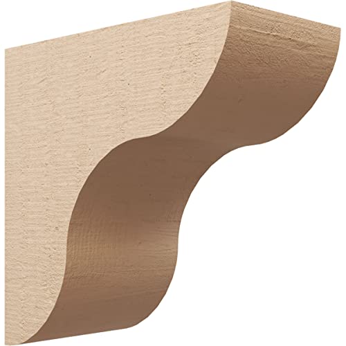 12"W x 24"D x 24"H Classic Carmel Rough Cedar Woodgrain TimberThane Corbel, Primed Tan
