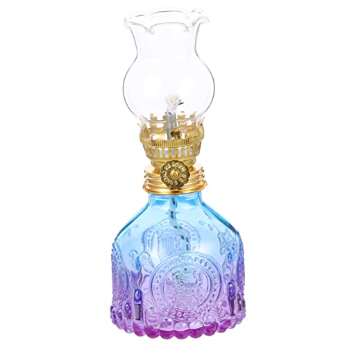MAGICLULU Lámpara De Queroseno Transparente De Vidrio Lámpara De Aceite Para Interiores Para Iluminación De