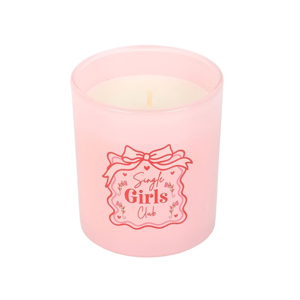 Single Girls Club Wild Strawberry Scented Candle | Pink Jar | 35-Hour Burn | Galentine’s Day Gift | Fun Self-Love Candle
