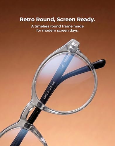 Image of TIJN Blue Light Blocking Glasses Men Women Vintage Thick Round Rim Frame Eyeglasses