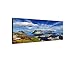 Produktbild Wandbild auf Leinwand als Panorama in 150x50cm Norwegen Lofoten Berge Wasser Wolkenschleier