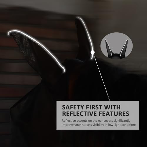 CareMaster Máscara de mosca de cavalo grande máscara de mosca espacial respirável proteção UV máscar