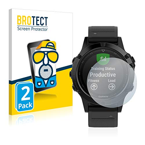 BROTECT Protector Pantalla Anti-Reflejos Compatible con Garmin Fenix 5 (47 mm) / 5 Plus (47 mm) (2 Unidades) Pelicula Mate Anti-Huellas