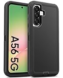 Jelanry Case for Samsung Galaxy A56 5G, Heavy Duty & Rugged Protective Dual-Layer Shockproof Drop Protection with Port Anti-Dust/Scratch Matte Phone Cases Bumper Back Cover for Samsung A56 6.7″, Black