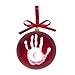 Tiny Ideas Personalized 1st Christmas Keepsake, Baby's Print DIY No Bake Handprint or Footprint Holiday Ball Ornament, Red