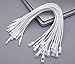 200 Pieces 7.8 Inch Woven Cotton Hang Tag String Rope with Snap Lock Pin Hang String Tag Rope with Snap Lock Pin Loop Fastener Hook Ties Label Hang String, White