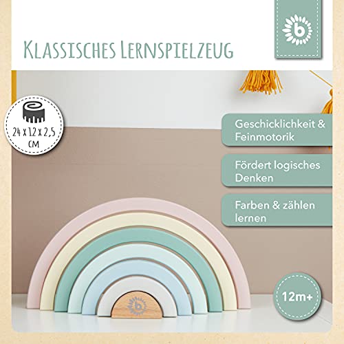 Bieco-Motoriekspeelgoed-voor-babys-regenboog-van-hout-regenboogbouwstenen-in-pastelkleuren-houten-regenboogpuzzel-boog-steekspel-van-hout-kleurrijke-regenbooghout-motoriekspeelgoed-vanaf-1-jaar