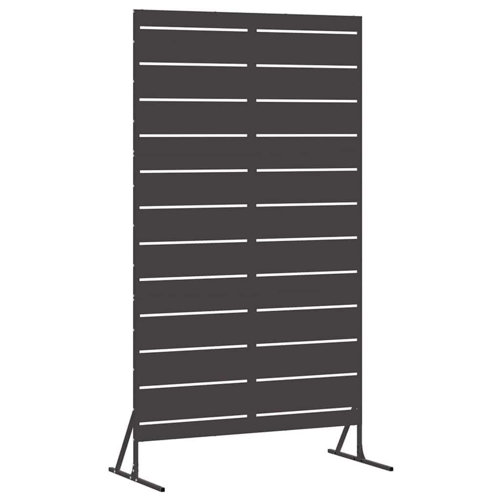 Steel Privacy Screen Black 100 x 50 x 180 cm Garden Fence Panel Outdoor Windbreak Balcony Terrace Decorative Partition for Modern Backyard