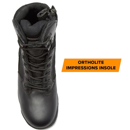 Image of Magnum Stealth Force Waterproof Tactical Boots for Men, Military Combat Boots Men, Black Work Boots with Side Zipper - Back, Extra Wide