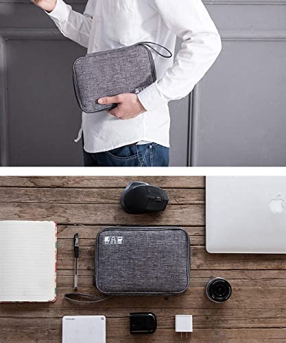 DoraPaz Electronics Accessories Bag, Digital Gadget Organizer Case, Waterproof Travel Gear Storage Carrying Sleeve Pouch for Cable, USB, Earphones, Portable Hard Drives, Power Banks (Gray) 6 41T Tzy5HuL