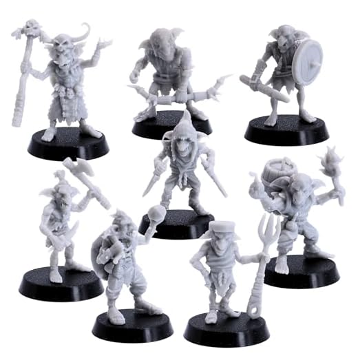 Tribal Goblin Tribe Unit - Figura en miniatura para juegos en miniatura de Calabozos y Dragones de 32 mm, juegos de mesa Kobold Bundle Pack Fantasy TTRPG
