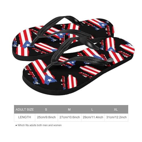 Puerto Rico Flag Map Slim Flip Flops for Women Men Casual Non-Slip Sandals Beach Flip Flop Shower Slippers2