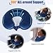 SAIREIDER Travel Pillow 100% Memory Foam Airplanes Neck Pillows -Prevent The Heads from Falling Forward Travel Neck Pillows with Sleep Mask and Earplugs (Navy Blue)