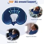 SAIREIDER Neck Pillows for Travel-Head Neck Support Travel Pillow for Traveling, Car, Home, Office Adjustable(Navy Blue) - Image 4