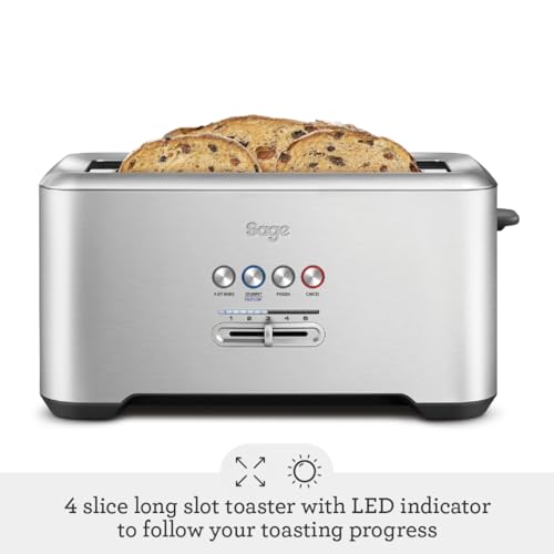 Sage - The 'A Bit More' Toaster 4 Slice With Wide Slots - 5 Settings Including A Bit More, Fruit Bread, Crumpet & Frozen - Brushed Stainless Steel - Image 3