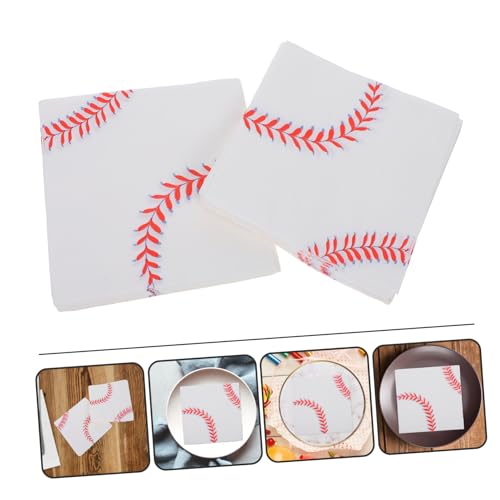 ifundom 40 Pçs Guardanapo De Beisebol Guardanapos De Festa Esportiva Toalhas De Para Convidados Para