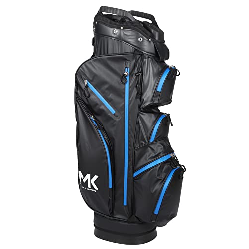 Foto von MK GolfBag Tour Pro Trolleybag 14 Fächer Golftasche Rot wasserdicht Bag Golf und 12 Golfbälle gratis Paket (Rot)