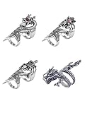 BYONDEVER Vintage Punk Rock Silver Knuckle Full Nail Finger Loop Activity Ring Halloween Cosplay...