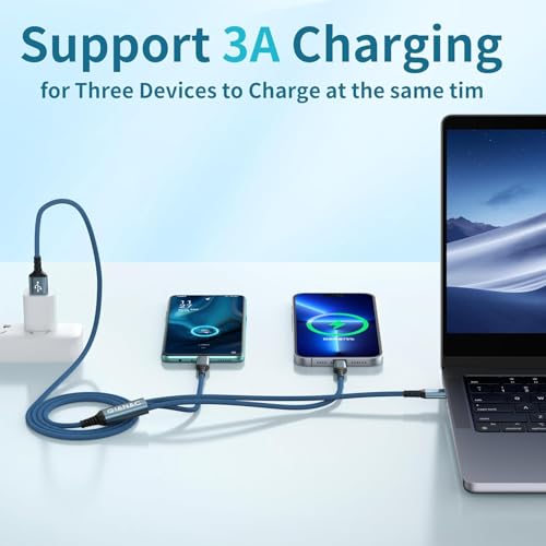 GIANAC Multi USB Kabel [3Stück 2M] ladekabel 3 in 1 schnellladekabel – Ansicht 5