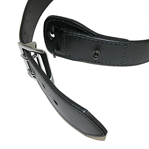 Boston Leather Men's Fully Lined Sam Browne Leather Work Belt, 32, Black2
