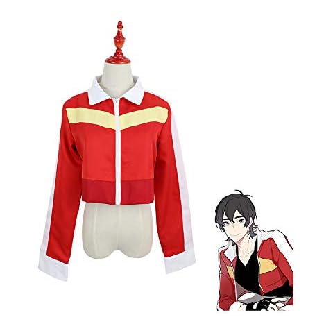 CGBF- Defender of The Universe Anime Keith Cosplay Costume Red Red Zipper Short Coat,Red,XXL Cover