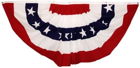 Valley Forge Us Stars & Stripes 3' x 6' Printed Poly-Cotton Pleated Fan