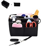 Organizer Per Borse In Feltro Kaki – Multi-tasca Con Cerniera E Portachiavi, 27x16x15 Cm, Per Donne E Ragazze