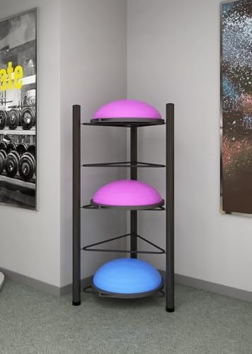 3/5/6/7 Tier Floor Stand Storage Rack for Exercise Half Balance Ball, Home Gym Equipment for Stability Training, Slam Ball Storage Solution, Fitness Accessories