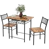 HOMCOM 3-Piece Dining Table Set for 2, Small Kitchen Table...