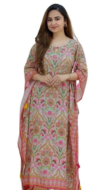 Women Wear Embroaidred Mirror Work Kaftan.