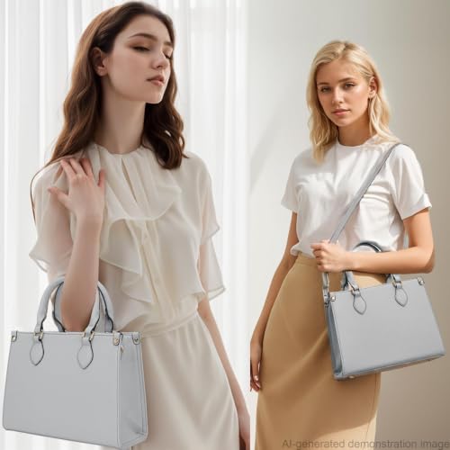 Bolsos medianos para mujer Qiyuer, de cuero vegano, estilo satchel y tote, con billetera a juego (2 piezas) miniatura 2