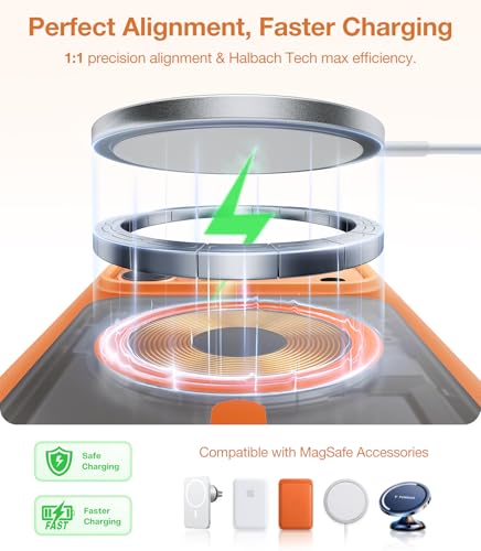 Image of TORRAS Magnetic Shockproof for iPhone 17 Pro Case, Camera Control | Fit for MagSafe, Military Grade Protection, Translucent Slim Case for iPhone 17 Pro Phone Case Anti Fingerprint Cosmic Orange