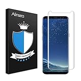 Alinsea Compatible for Screen Protector Samsung Galaxy S8 Tempered Glass [Full Adhesive] [Case Friendly] [3D Glass] [Bubble-Free] Tempered Glass Anti-Scratch Screen Protector