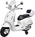 Moto Elettrica Piaggio Per Bambini Vespa GTS Rotelle 12V Luci LED Suoni (Bianco)