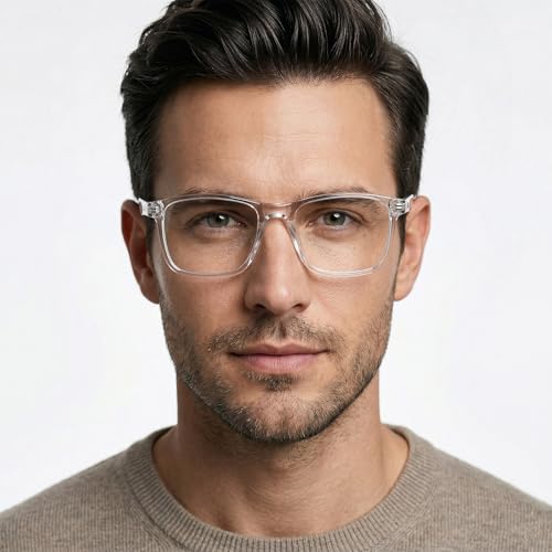Image of UV Protection Glasses Blue Cut Blocking Harmful Rays Glasses for Men & Women Zero Power Computer Specs Eye Protection Lightweight Frame with Case & Cleaning Cloth