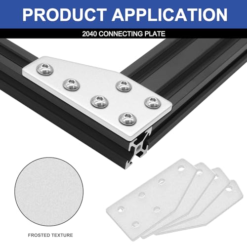 Image of 12pcs 2040 L Corner Bracket Joining Plate T Slotted Accessories 6-Hole 2040 Hardware Connector 2040 with T Nuts and Screws Silver