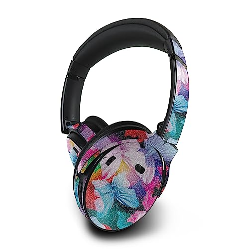 Image of MightySkins Glossy Glitter Skin Compatible with Bose QuietComfort 45 Headphones Prismatic Butterflies | Protective, Durable High-Gloss Glitter Finish | Easy to Apply