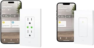 Eve Energy Outlet (Matter) – Smart Outlet & Power Meter, App & Voice Control, No Bridge, Thread & Light Switch – Connected Wall Switch (Apple HomeKit), Single, Alternating & Cross switches