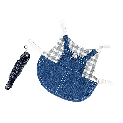 Happyyami Bunny Harness and Leash Set for Small Animals Vest with Cute Plaid Design Comfortable Rabbit Traction Leash for Walking and Outdoor Adventures Present