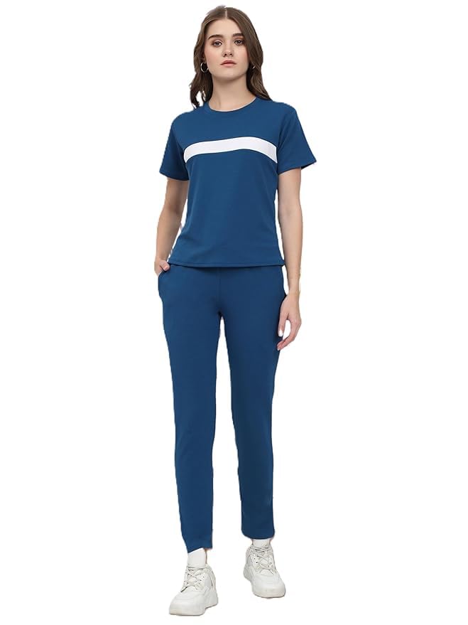 sirgo Women's Cotton Blend Front Taped Tracksuit | Co-ord Set For Women| Track Suit Set For Women-picture-15