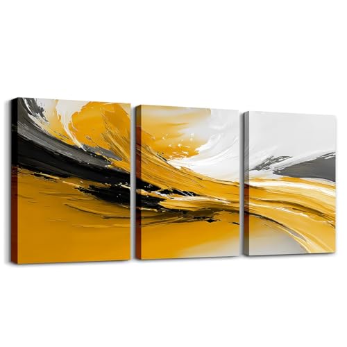 Homemissing Lienzo abstracto amarillo para pared, para sala de estar, dormitorio, decoración geométrica de oficina, pósteres, arte moderno, pintura de bloques de color