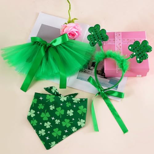 Disfraz 3 piezas para perro Día de San Patricio verde miniatura 4