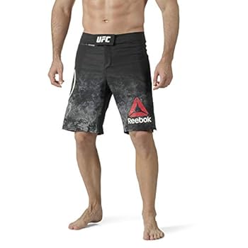Reebok UFC Octagon Short 32インチ 黒 Reebok UFC Fight Night Octagon Shorts, Black, 32 Inch Waist