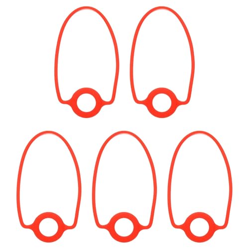 PATIKIL 5Pcs Silicone Water Bottle Lanyard, Reusable Tumbler Strap Water Bottle Handle Holder with Strap for Beverage Carry Traveling Take Out, Red