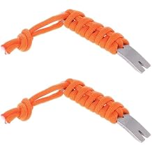 2pc Mini EDC Tool Crank Crowbar Pocket Pry Bar Paracord Scraper Opener Winder Staple p1