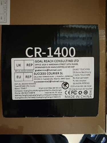 TZMRIT CR1400 CPU Air Cooler, 4 Heat-Pipes, 126mm RGB CPU Fan, Removable 92mm PWM Fans, Fins Bending, RGB Lighting for AMD Ryzen/Intel LGA 1700 115X, Black - Image 9