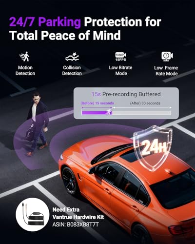 Image of Vantrue S1 Pro Dash Cam Front STARVIS 2, 2.7K Mini Dash Camera for Cars, ADAS, App Control, Built-in WiFi GPS, G-Sensor, Loop Recording, Night Vision, 24H Parking Mode, 158, 2 inch IPS, Support 1TB Max